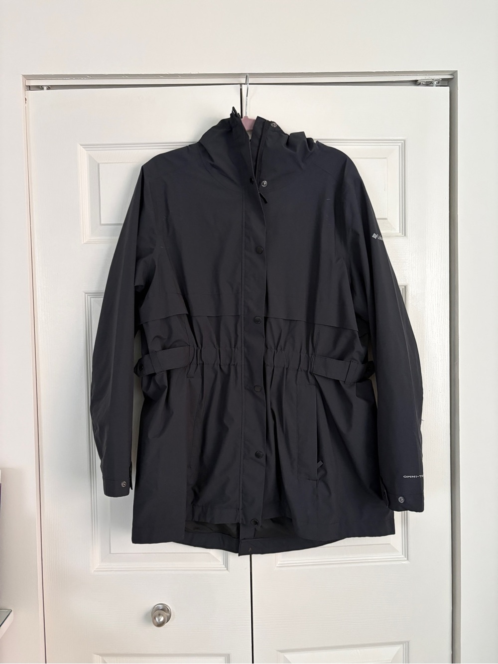 Columbia Women's Black Hooded Rain Jacket - Long Valley™ Rain Trench
